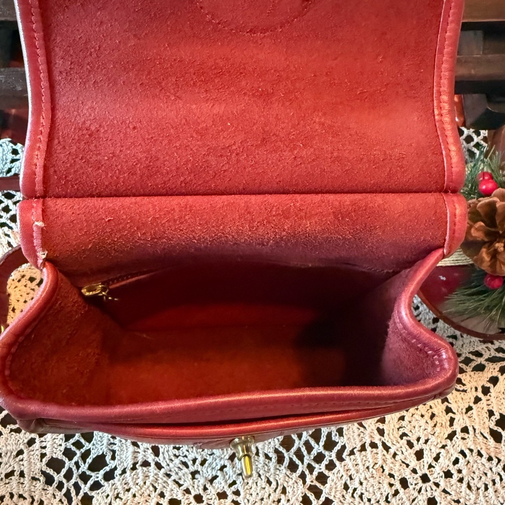 Coach Murphy Cherry Red Leather Crossbody Bag - Picture 6 of 7
